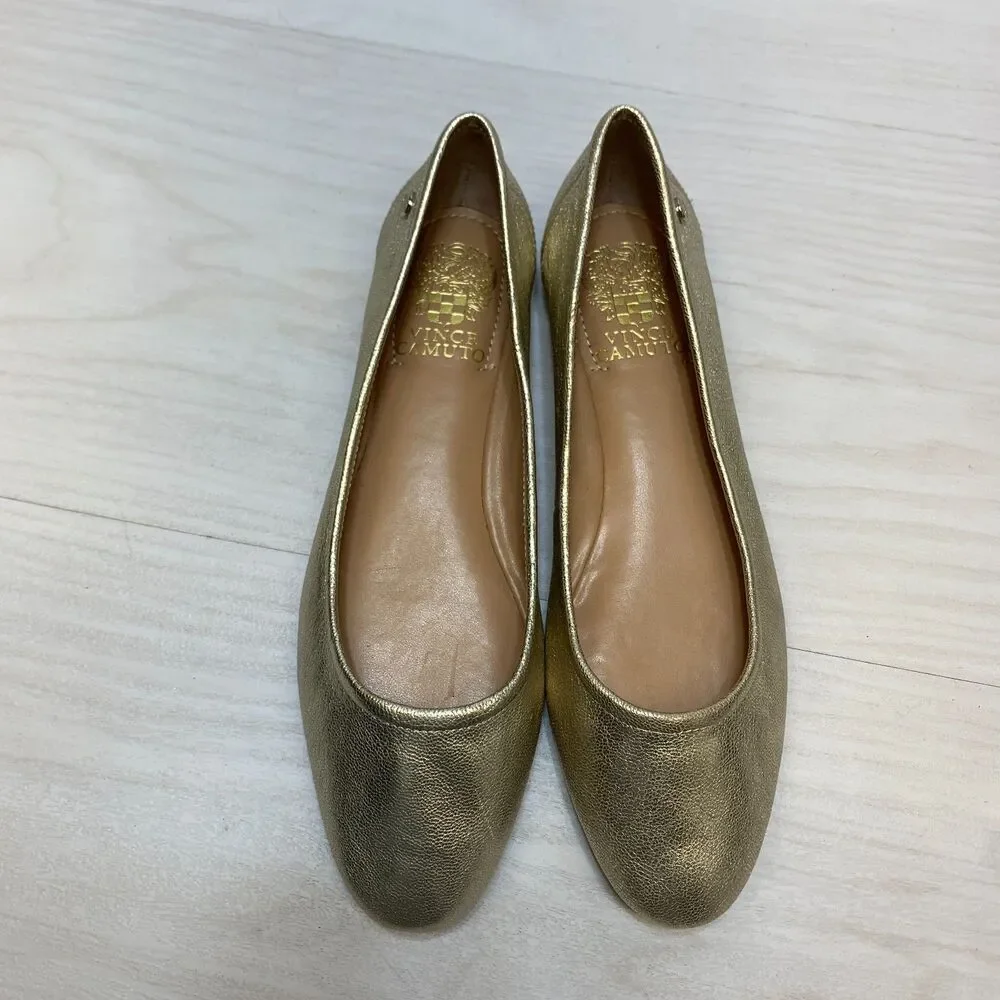 Vince Camuto Metallic Gold Ballet Flats